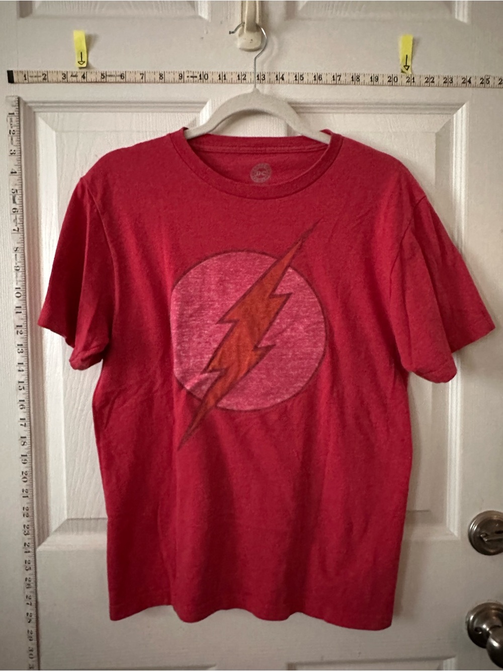DC Comics Red Short-Sleeve Tee with Lightning Bolt Graphic
